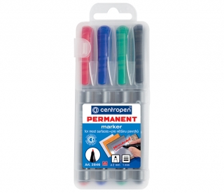 Popisovač 2846 permanent sada 4 ks,stopa 1mm, CENTROPEN