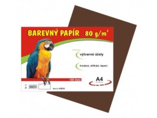 Papír pro výtvarku 80g A4 , hnědý, 100 listů v balení