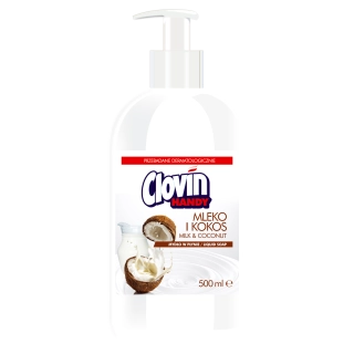 Tekuté mýdlo CLOVIN HANDY antibakteriální s pumpičkou 500ml. mléko+kokos