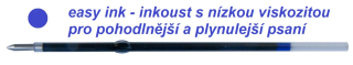 Náplň do kuličkového pera 10,7 cm, modrá, EASY INK, 0,5 mm, SUPER PSANÍ, inkoust s nízkou viskozitou, SPOKO,  S029702981 (typ X20)