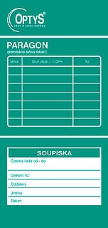 Paragon obchodní jednoduchý 100listový ,nepropisovací, OPTYS 1070