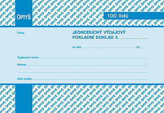 Výdajový doklad jednoduchý,100 listů A6, OPTYS 1036