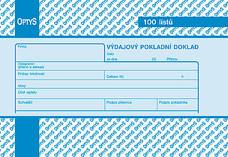 Výdajový doklad obyčejný,nepropis 100 listů,A6, OPTYS 1037