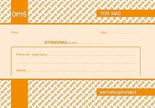 Stvrzenka A6,samopropis,100 listů,  OPTYS 1080