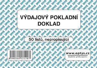 Výdajový pokladní doklad  A6, 50listů,nepropis , OPTYS 1311(40.1)