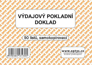 Výdajový pokladní doklad A6,samopropis,50 listů, OPTYS 1313