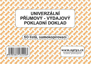 Univerzální  příjmový a výdajový samopropis,50 listů, OPTYS 1322