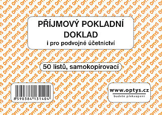 Příjmový pokladní doklad ,50 listů,samopropisovací, OPTYS 1314