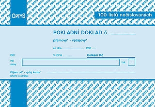 Univerzální pokladní doklad A6 100listů,  OPTYS 1094