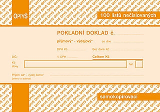 Pokladní doklad A6 ,samopropis,100 listů, OPTYS 1093