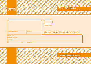 Příjmový pokladní doklad,samopropisovací, 2x50listů,číslovaný, OP1081