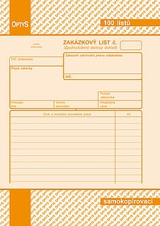 Zákazkové listy A5 samopropis,100 listů, OPTYS 1085