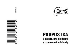 Propustka 100listová,nepropis A7, OPTYS 1147