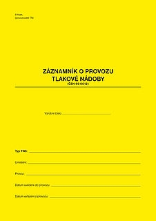 Záznam o provozu tlakových nádob,A4 16 listů OPTYS 1236