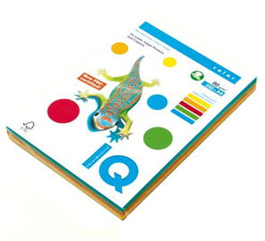 Papír xerografický IQ COLOR A4, 80gr., 5x50li./250li., MIX intenzivní barvy