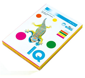 Papír xerografický IQ COLOR A4, 80gr., 4x50li./200li., MIX NEON barvy
