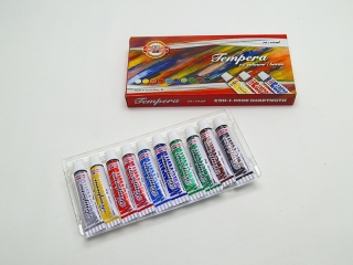 Temperové barvy, 10 barev x 10ml. Koh-i-noor