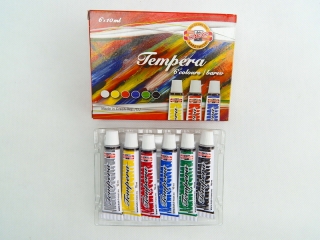 Temperové barvy, 6 barev x 10ml. Koh-i-noor
