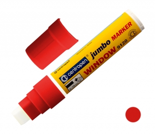 Značkovač Jumbo 9120 na sklo červený, stopa 2-15mm, křídový, CENTROPEN