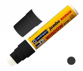 Značkovač Jumbo 9120 na sklo černý, stopa 2-15mm, křídový, CENTROPEN