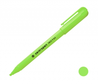 Zvýrazňovač 2822 zelený, šíře stopy 1-3mm, klinový hrot, CENTROPEN