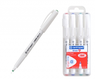 Popisovač 4611 liner sada 4 barev, šíře stopy 0,3mm, ergo držení, CENTROPEN