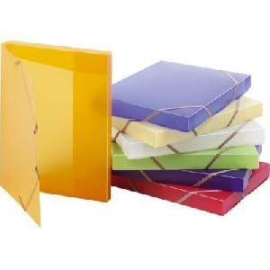 Krabice 3 klopá s gumou PP průhledná modrá OPALINE, A4(246x326x30mm)