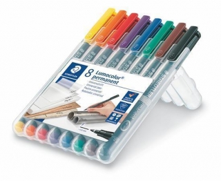 Permanentní popisovače "Lumocolor 318 F", 8 barev, 0,6mm, OHP, STAEDTLER