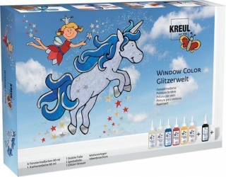 Sada Barva na sklo Window Color třpytivá fantazie "Glitter Fantasy", Hobby Line