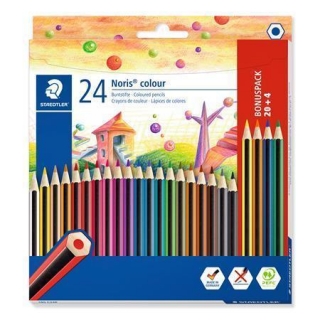 Barevné pastelky "Noris Colour", 20+4 mix barev, šestihranné, STAEDTLER