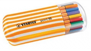 Liner  "Point 88 Twister Zebrui", 20 barev, 0,4mm, v oválném plastovém obalu, STABILO