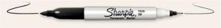 Permanentní popisovač "Twin Tip", oboustranný, kuželový hrot, černý, SHARPIE