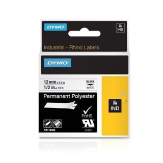 Páska, polyester, 9 mm x 7 m, DYMO "ID1", bílá-černá