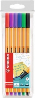 Liner  "Point 88", 6 barev, 0,4mm, STABILO