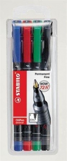 Permanentní popisovač "OHPen F", mix barev, 0,7mm, ks/bal., STABILO