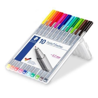 Liner "Triplus 334 Box" sada, 10 barev, 0,3mm, STAEDTLER