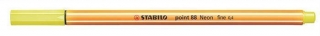 Liner  "Point 88", neonově žlutá, 0,4mm, STABILO