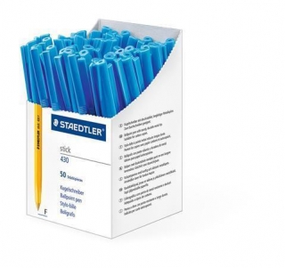 Kuličkové pero "Stick 430 F", modrá, 0,3 mm, s uzávěrem, box, STAEDTLER