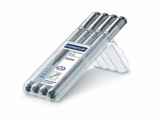 Liner "Pigment Liner", sada, černá, STAEDTLER