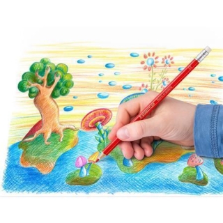 Barevné pastelky s gumou "Noris Club", 12 barev, sada, šestihranné, STAEDTLER
