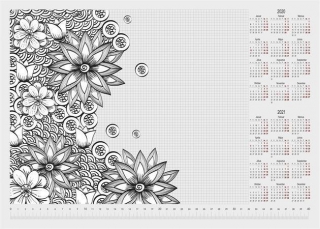 Podložka na stůl "Květy", A3, 410x275 mm, s omalovánkou, PANTA PLAST