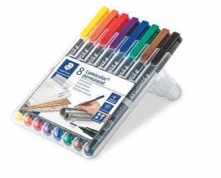 Permanentní popisovače "Lumocolor 317 M", sada 8 barev, 0,8-1 mm, STAEDTLER