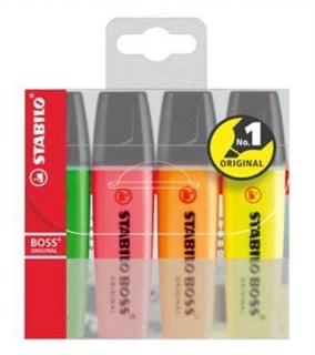 Zvýrazňovač "BOSS original", 4 barvy, 2-5mm, STABILO