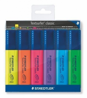 Zvýrazňovač "Textsurfer classic 364", sada, 6 barev, 1-5 mm, STAEDTLER