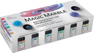 Sada Mramorovací barva "Magic Marble" metalická 6 x 20 ml, Hobby Line