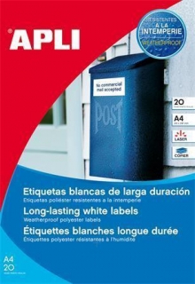 Etiketa, 99,1 x 67,7 mm, zaoblené rohy, odolná vůči povětrnostním vlivům, polyester, 160ks/ bal. , A