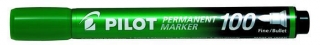 Permanentní popisovač "Permanent Marker 100", zelená, 1 mm, kuželový hrot, PILOT