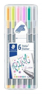 Linery "Triplus 334 Pastel", sada 6 barev - pastelové, 0,3mm, STAEDTLER