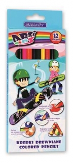 Colour pencil set, triangular, GRANIT "Arti Kids", 12 different colours