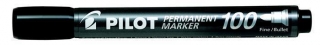 Permanentní popisovač "Permanent Marker 100", černá, 1 mm, kuželový hrot, PILOT